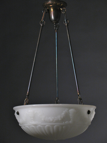 Cast Opaline Glass Inverted Dome